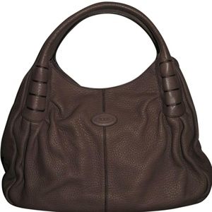 Tod's Taupe Mauve Deerskin Ivy Sacca Hobo Bag